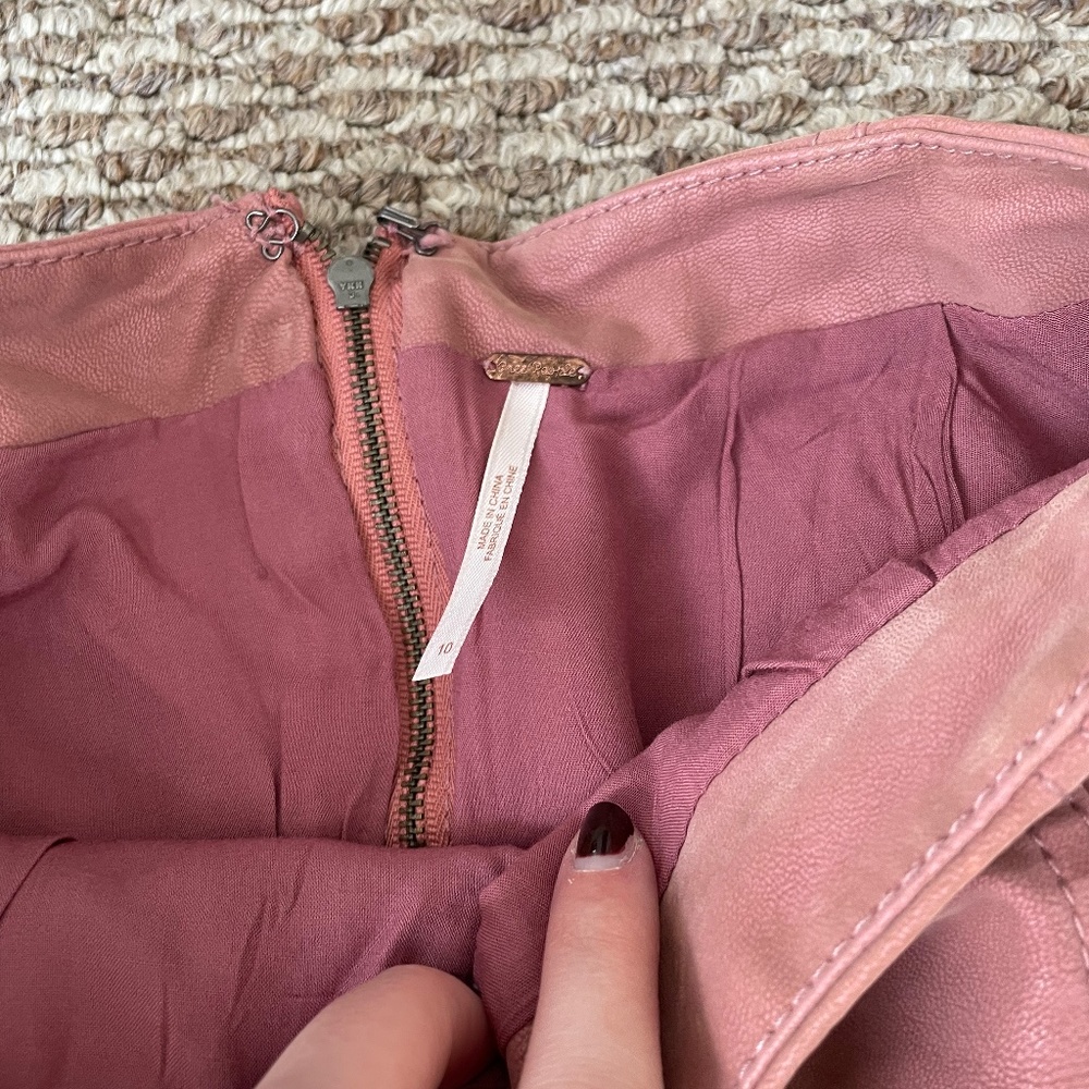 Free people leather suede skirt